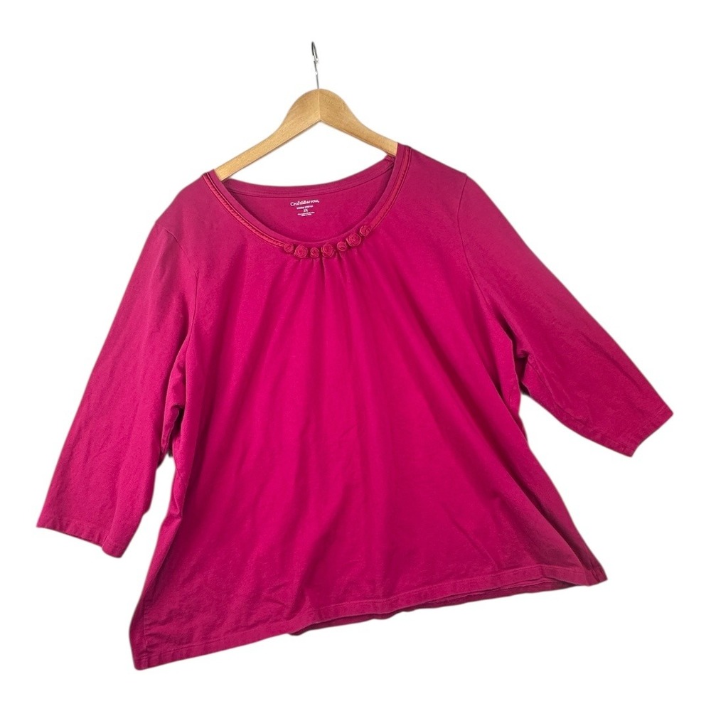 Croft & Barrow 3/4 Sleeve Blouse size 3X Pink